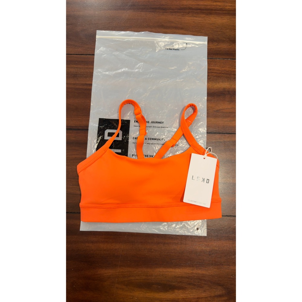LSKD Momentum Sports Bra Ultra Orange XS Adjustable Straps CKP2111 NEW NWT